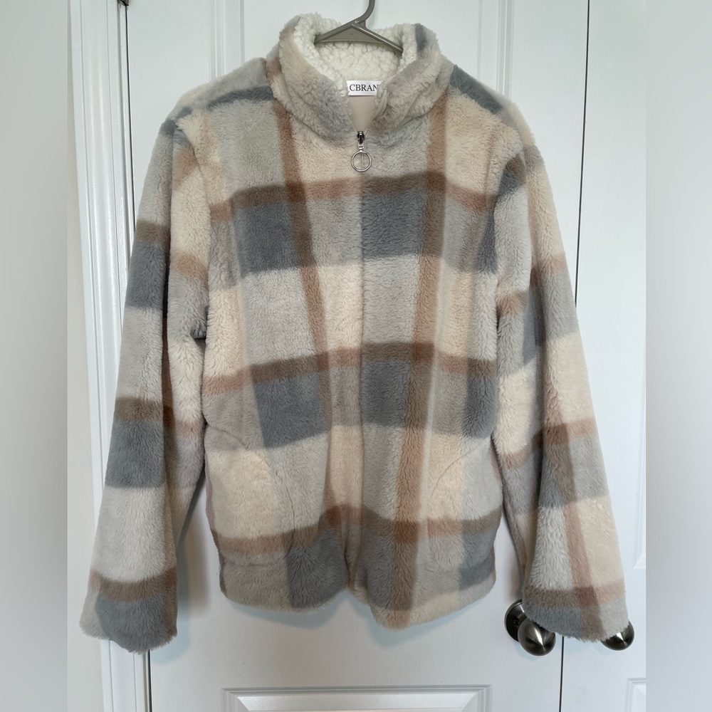 CBRAND faux fur plaid jacket - size XL